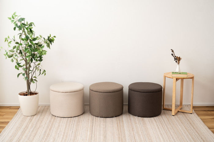 スツール ベージュ チャコールグレー グレージュ W45×D45×H37  azu-mys-605の画像