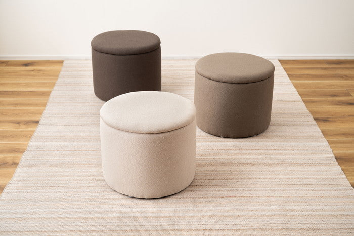 スツール ベージュ チャコールグレー グレージュ W45×D45×H37  azu-mys-605の画像