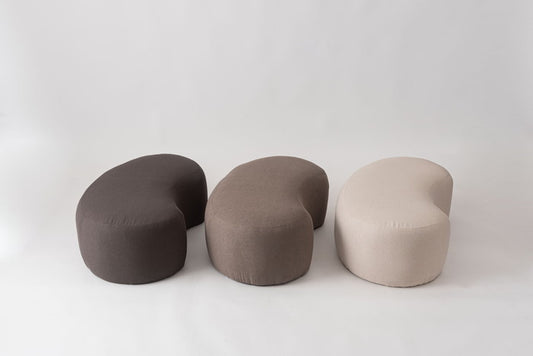 スツール ベージュ チャコールグレー グレージュ W100×D60×H33  azu-mys-606の画像