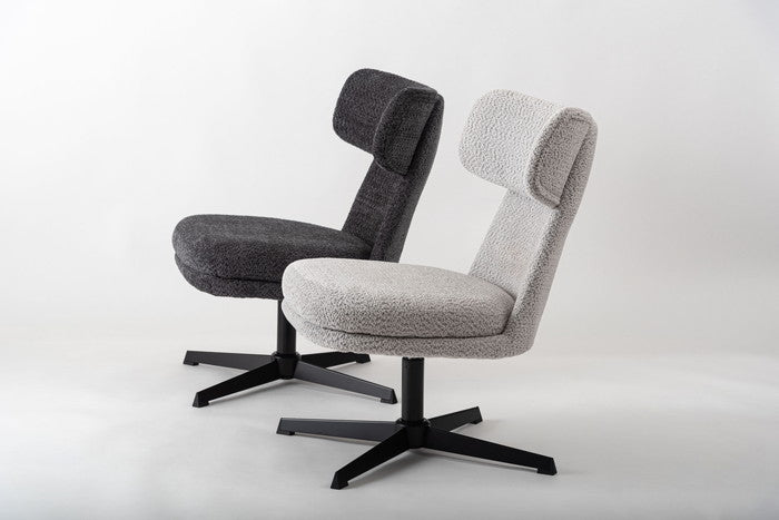 ラウンジチェア ダークグレー ライトグレー W55×D68×H80×SH40  azu-mys-702の画像