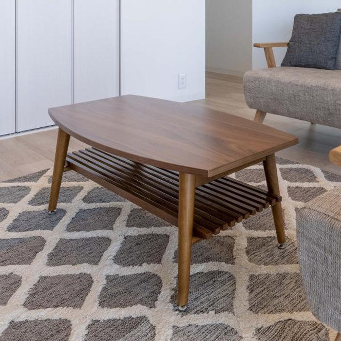 アポロ フォールディングテーブル ブラウン W105×D45×H38  折りたたみ 折り畳み azu-net-614の画像