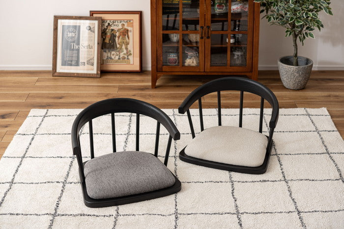 フロアチェア グレー ホワイト W56×D52×H34×SH7  azu-noc-53の画像