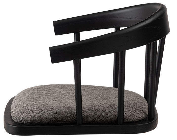 フロアチェア グレー ホワイト W56×D52×H34×SH7  azu-noc-53の画像