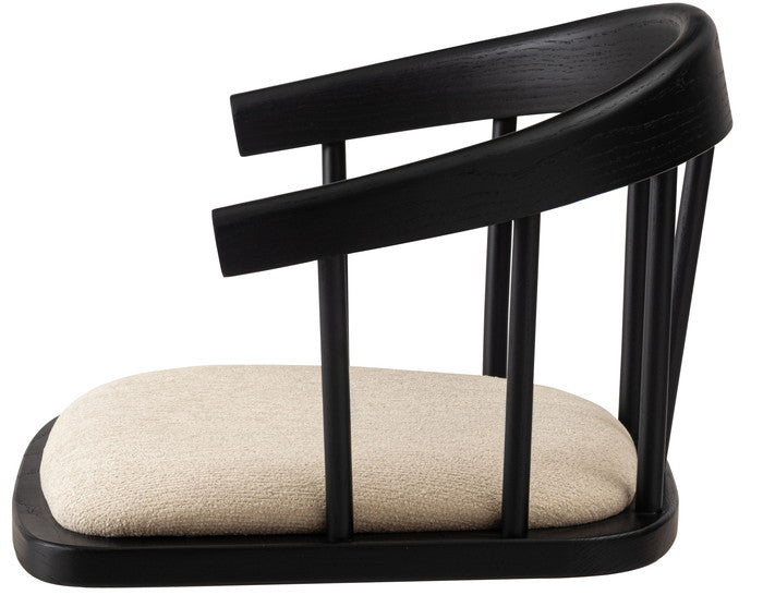 フロアチェア グレー ホワイト W56×D52×H34×SH7  azu-noc-53の画像