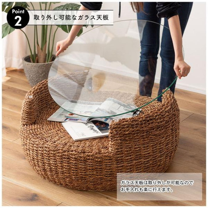 アバカ ラウンドテーブル W80×D80×H35  azu-nrs-550の画像