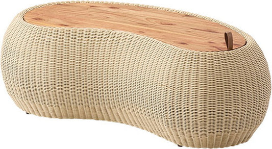 リビングテーブル ベージュ W114×D64×H36.5  azu-nrs-601の画像