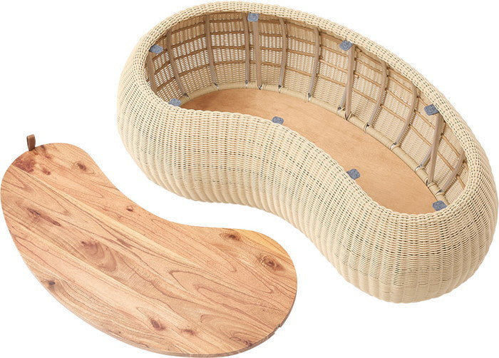 リビングテーブル ベージュ W114×D64×H36.5  azu-nrs-601の画像