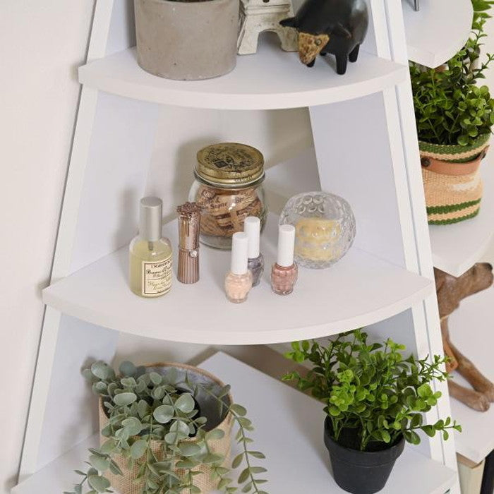 コーナー ラック ブラウン ナチュラル ホワイト W57×D40×H137  azu-nws-560の画像