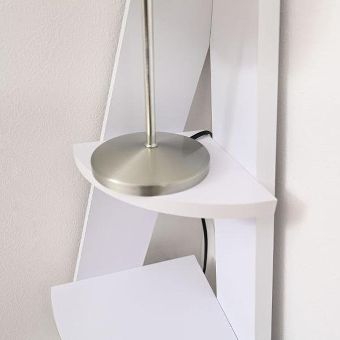 コーナー ラック ブラウン ナチュラル ホワイト W57×D40×H137  azu-nws-560の画像