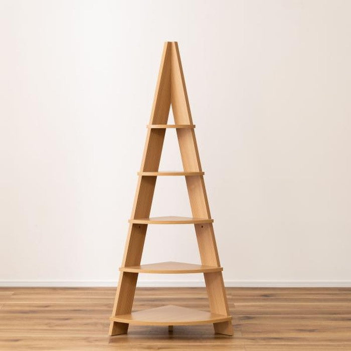 コーナー ラック ブラウン ナチュラル ホワイト W57×D40×H137  azu-nws-560の画像