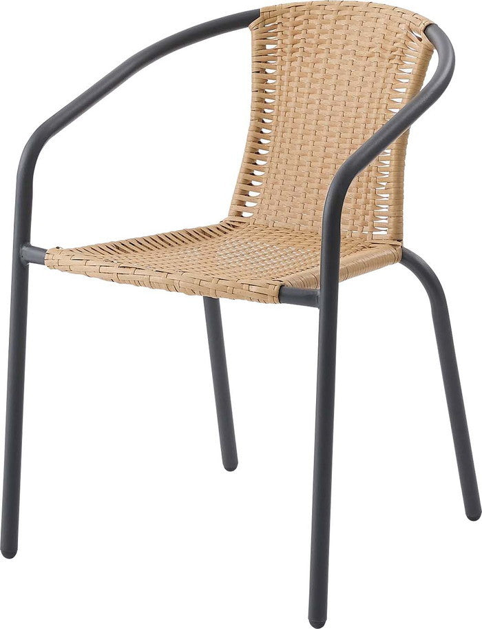 ガーデンチェア ブラック ホワイト W55×D58×H74×SH43  azu-oul-004の画像