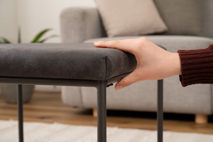 スツール ブラック キャメル W47×D47×H43  azu-pc-12の画像