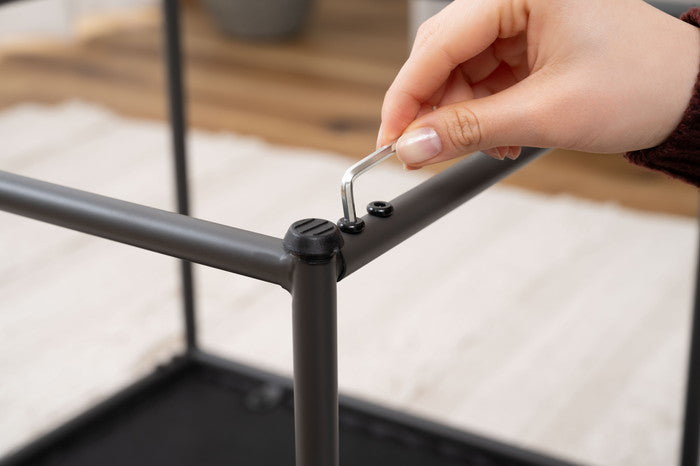 スツール ブラック キャメル W47×D47×H43  azu-pc-12の画像