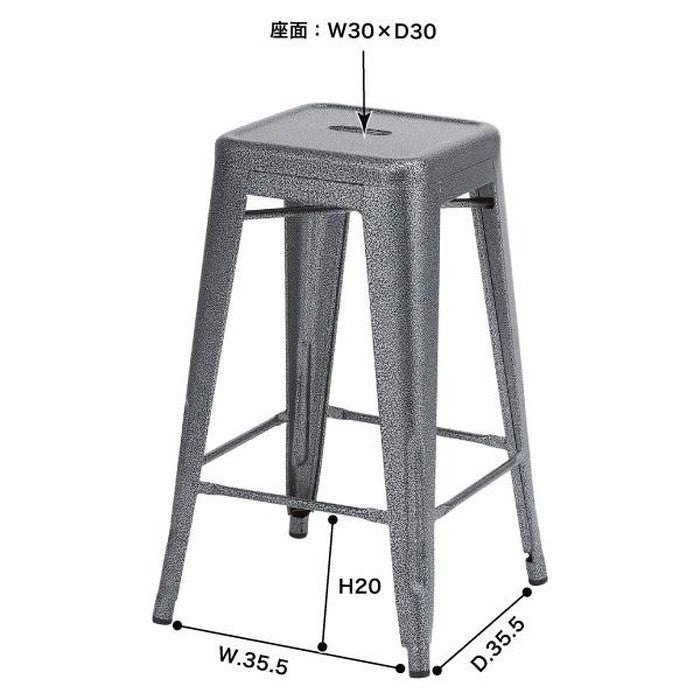 クレール ハイスツール ブラック アイボリー W41×D41×H66 座面30×30 azu-pc-132