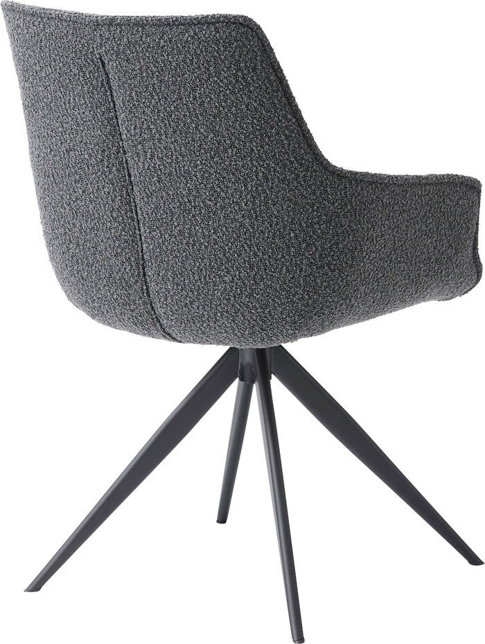 回転アームチェア ダークグレー ホワイト W56.5×D64×H85.5×SH48  azu-pc-182の画像