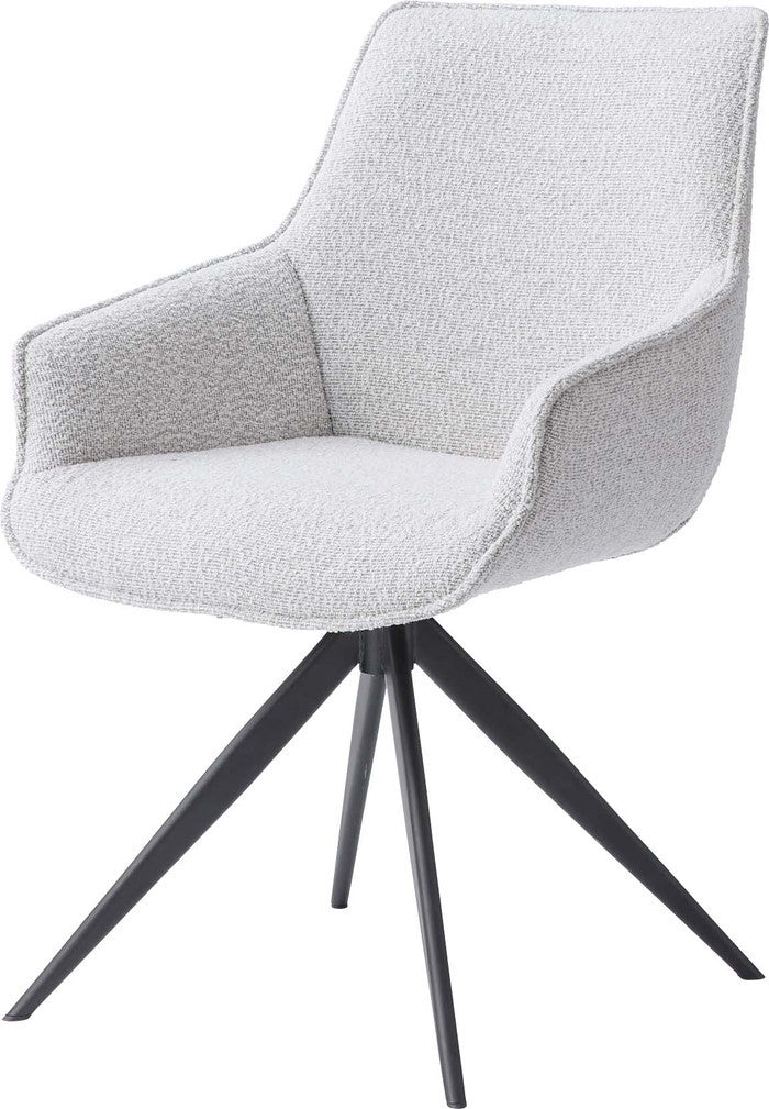 回転アームチェア ダークグレー ホワイト W56.5×D64×H85.5×SH48  azu-pc-182の画像