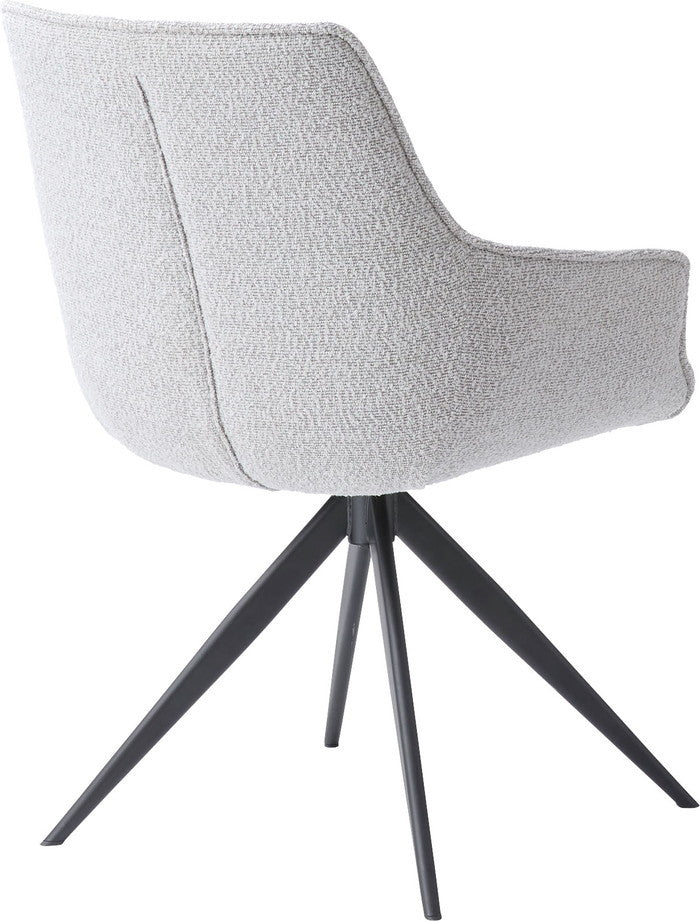 回転アームチェア ダークグレー ホワイト W56.5×D64×H85.5×SH48  azu-pc-182の画像