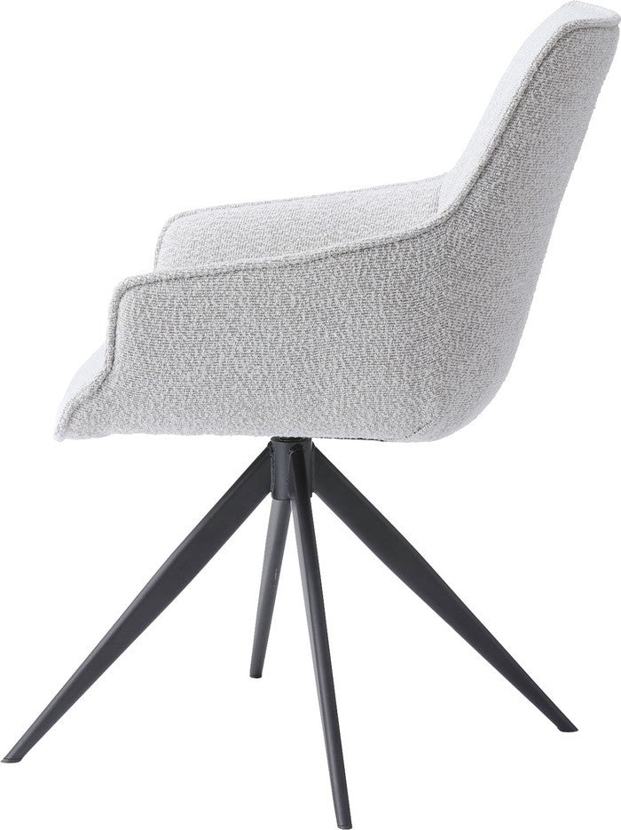 回転アームチェア ダークグレー ホワイト W56.5×D64×H85.5×SH48  azu-pc-182の画像