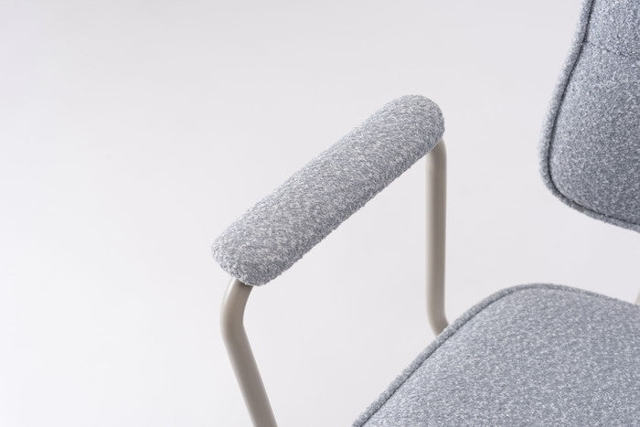 アームチェア ダイニング チェア ダークグレー ライトグレー W59×D63×H79×SH48  azu-pc-183の画像