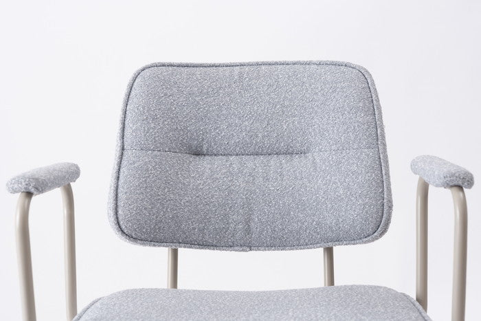 アームチェア ダイニング チェア ダークグレー ライトグレー W59×D63×H79×SH48  azu-pc-183の画像