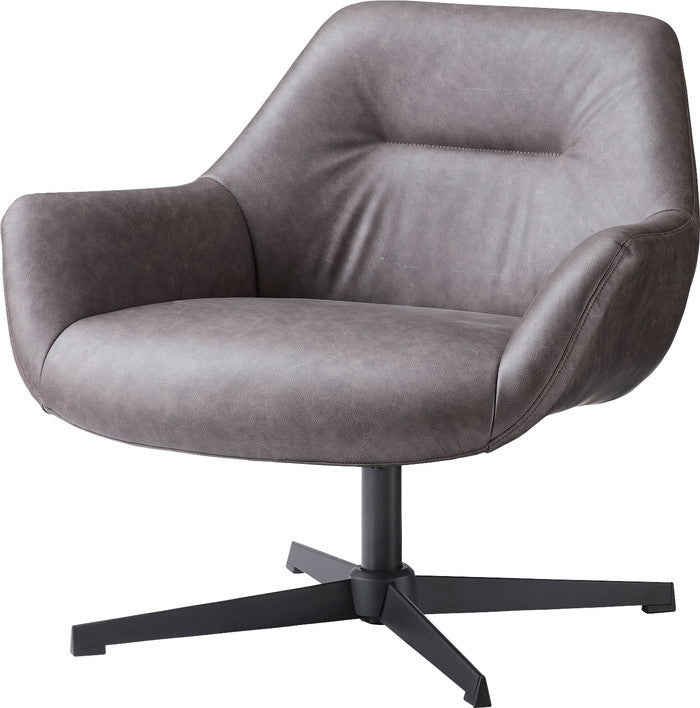 ラウンジチェア ダークブラウン ダークグレー W80×D75×H73.5×SH42  azu-pc-185の画像