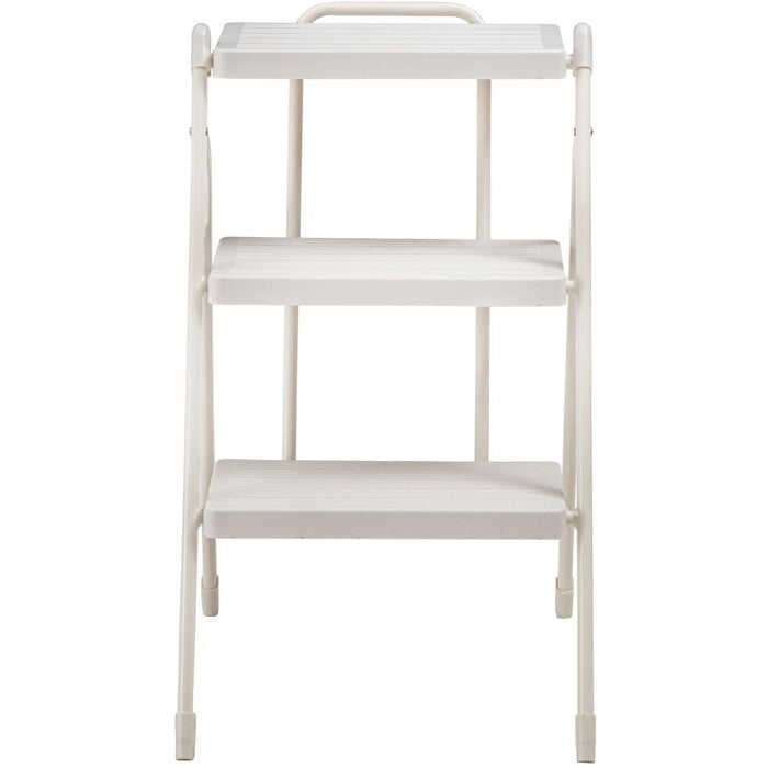 ステップ台２段 オフホワイト ペールブルー ペールブラウン ペールグレー W41×D45.5×H50.5 ステップ台 踏み台 脚立 折りたたみ 踏み台 2段 ディスプレイ ディスプレイ台 折り畳み 持ち手付 軽量 軽い 収納 省スペース収納 省スペース スチール スリム コンパクト 玄関 リビング ダイニング 洗面所 シンプル おしゃれ ニュアンスカラー オフホワイト azu-pc-222の画像