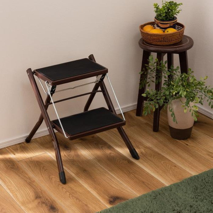 アシスタ 踏み台 ステップ台 ブラウン レッド ホワイト W42×D48×H43 折りたたみ時:W42×D5×H56  azu-PC-334の画像