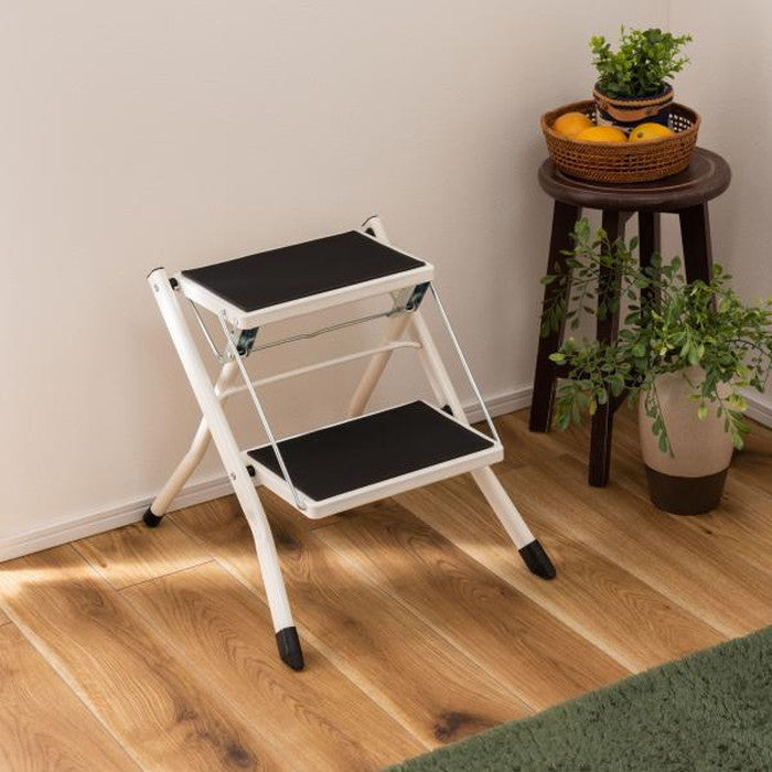 アシスタ 踏み台 ステップ台 ブラウン レッド ホワイト W42×D48×H43 折りたたみ時:W42×D5×H56  azu-PC-334の画像