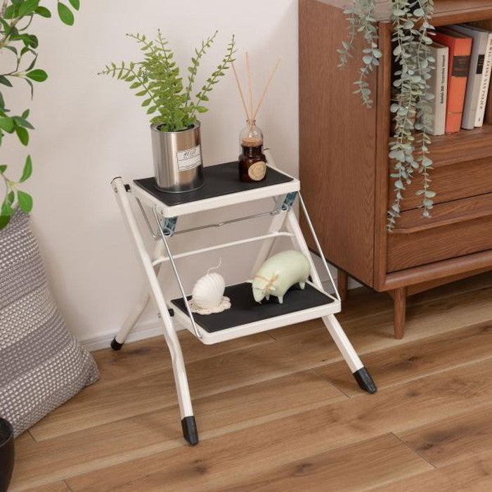 アシスタ 踏み台 ステップ台 ブラウン レッド ホワイト W42×D48×H43 折りたたみ時:W42×D5×H56  azu-PC-334の画像