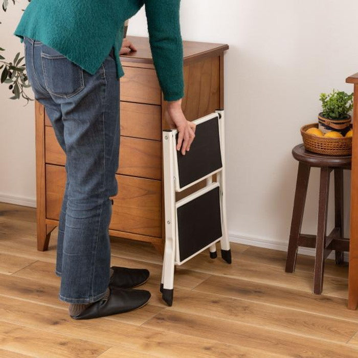 アシスタ 踏み台 ステップ台 ブラウン レッド ホワイト W42×D48×H43 折りたたみ時:W42×D5×H56  azu-PC-334の画像