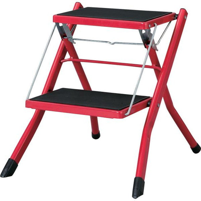アシスタ 踏み台 ステップ台 ブラウン レッド ホワイト W42×D48×H43 折りたたみ時:W42×D5×H56  azu-PC-334の画像