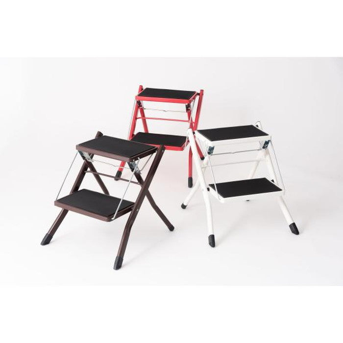アシスタ 踏み台 ステップ台 ブラウン レッド ホワイト W42×D48×H43 折りたたみ時:W42×D5×H56  azu-PC-334の画像