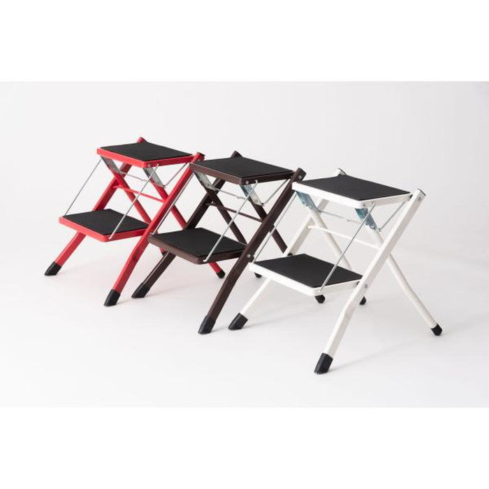 アシスタ 踏み台 ステップ台 ブラウン レッド ホワイト W42×D48×H43 折りたたみ時:W42×D5×H56  azu-PC-334の画像