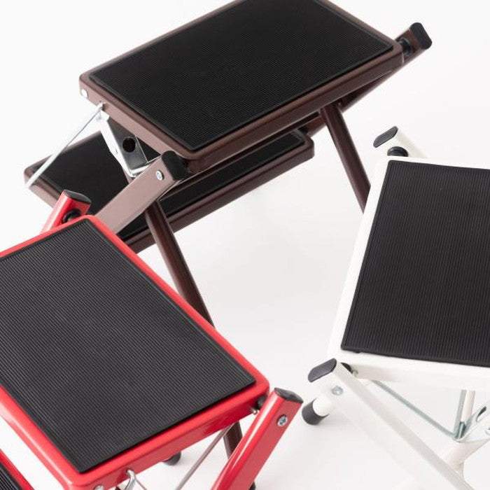 アシスタ 踏み台 ステップ台 ブラウン レッド ホワイト W42×D48×H43 折りたたみ時:W42×D5×H56  azu-PC-334の画像