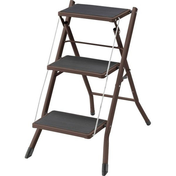 踏み台 ステップ台 ブラウン レッド ホワイト W42.5×D65.5×H68 折りたたみ時:W42.5×D6.5×H79  azu-pc-344の画像