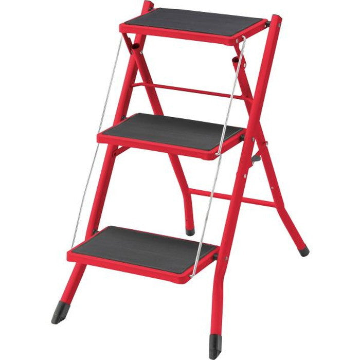 踏み台 ステップ台 ブラウン レッド ホワイト W42.5×D65.5×H68 折りたたみ時:W42.5×D6.5×H79  azu-pc-344の画像