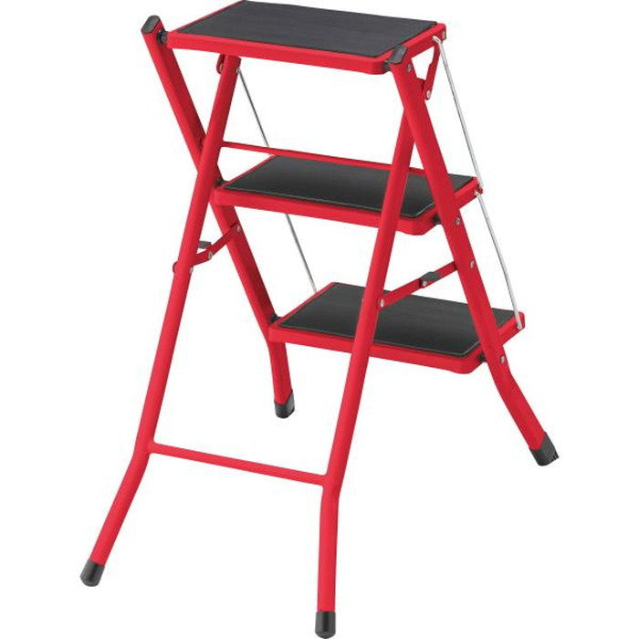 踏み台 ステップ台 ブラウン レッド ホワイト W42.5×D65.5×H68 折りたたみ時:W42.5×D6.5×H79  azu-pc-344の画像