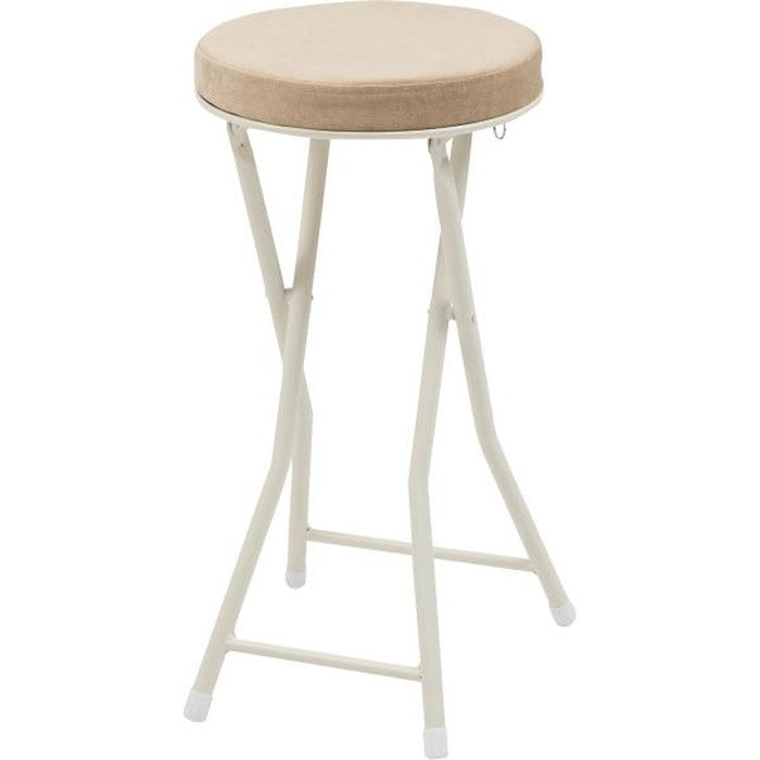 ロンダ ハイスツール ベージュ ダークグレー グリーン レッド スモークブラック イエロー W30×D31.5×H60 折りたたみ時:W30×D9×H80 スツール ハイスツール フォールディング 折りたたみ 椅子 いす イス チェア 腰掛け おしゃれ シンプル アームレス 肘なし 背もたれなし コンパクト 北欧 隙間収納 ロック付き azu-pc-34の画像