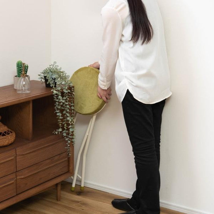 ロンダ ハイスツール ベージュ ダークグレー グリーン レッド スモークブラック イエロー W30×D31.5×H60 折りたたみ時:W30×D9×H80 スツール ハイスツール フォールディング 折りたたみ 椅子 いす イス チェア 腰掛け おしゃれ シンプル アームレス 肘なし 背もたれなし コンパクト 北欧 隙間収納 ロック付き azu-pc-34の画像