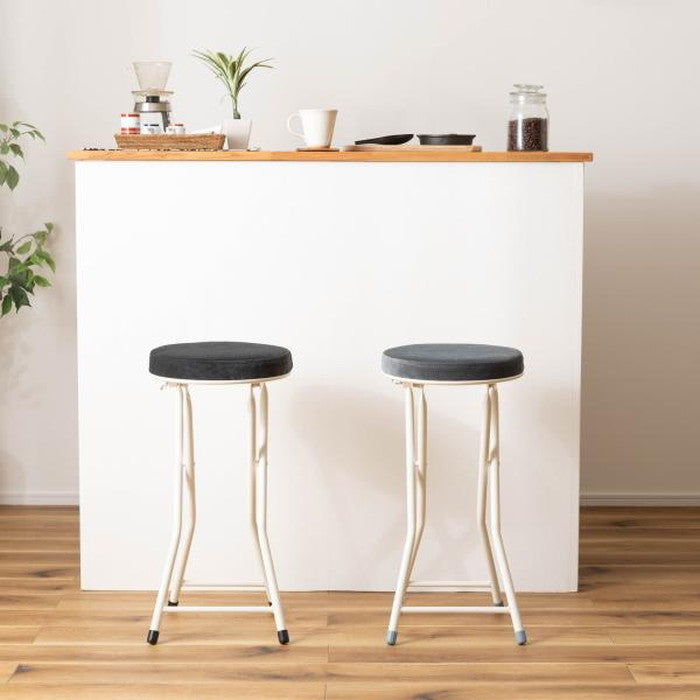 ロンダ ハイスツール ベージュ ダークグレー グリーン レッド スモークブラック イエロー W30×D31.5×H60 折りたたみ時:W30×D9×H80 スツール ハイスツール フォールディング 折りたたみ 椅子 いす イス チェア 腰掛け おしゃれ シンプル アームレス 肘なし 背もたれなし コンパクト 北欧 隙間収納 ロック付き azu-pc-34の画像