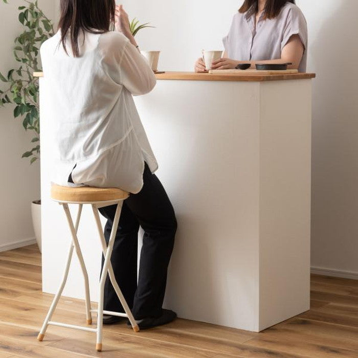 ロンダ ハイスツール ベージュ ダークグレー グリーン レッド スモークブラック イエロー W30×D31.5×H60 折りたたみ時:W30×D9×H80 スツール ハイスツール フォールディング 折りたたみ 椅子 いす イス チェア 腰掛け おしゃれ シンプル アームレス 肘なし 背もたれなし コンパクト 北欧 隙間収納 ロック付き azu-pc-34の画像