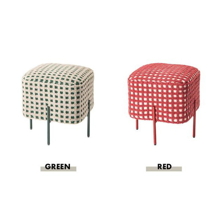 スツール グリーン レッド W43×D43×H45cm  azu-pc-508の画像