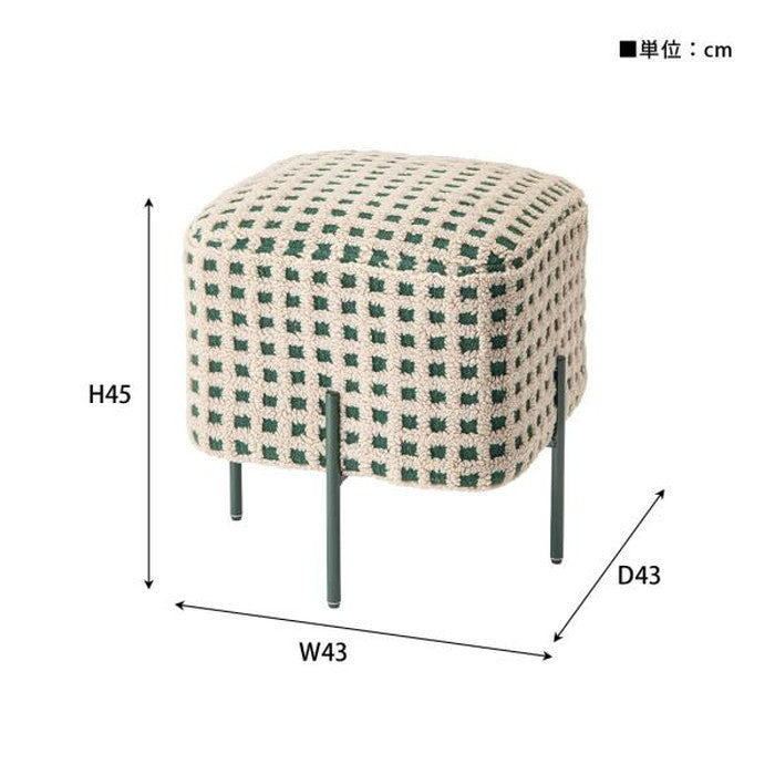 スツール グリーン レッド W43×D43×H45cm  azu-pc-508の画像