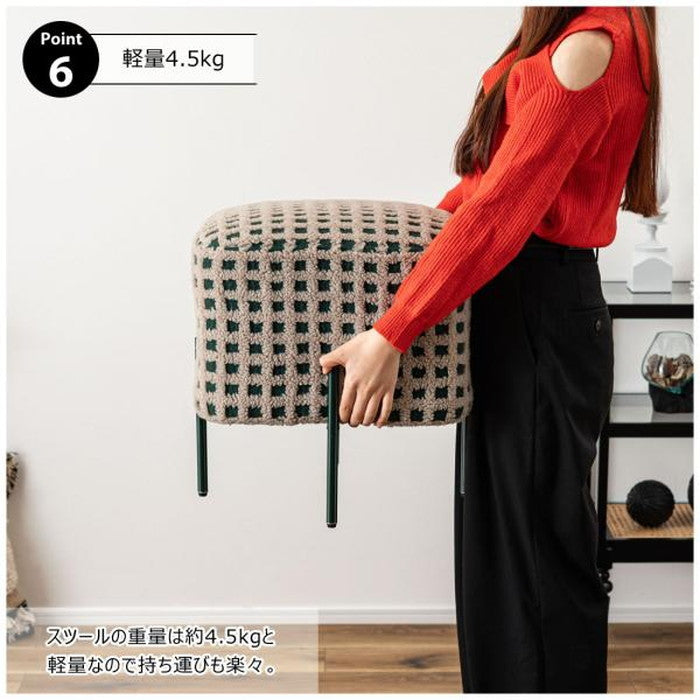 スツール グリーン レッド W43×D43×H45cm  azu-pc-508の画像