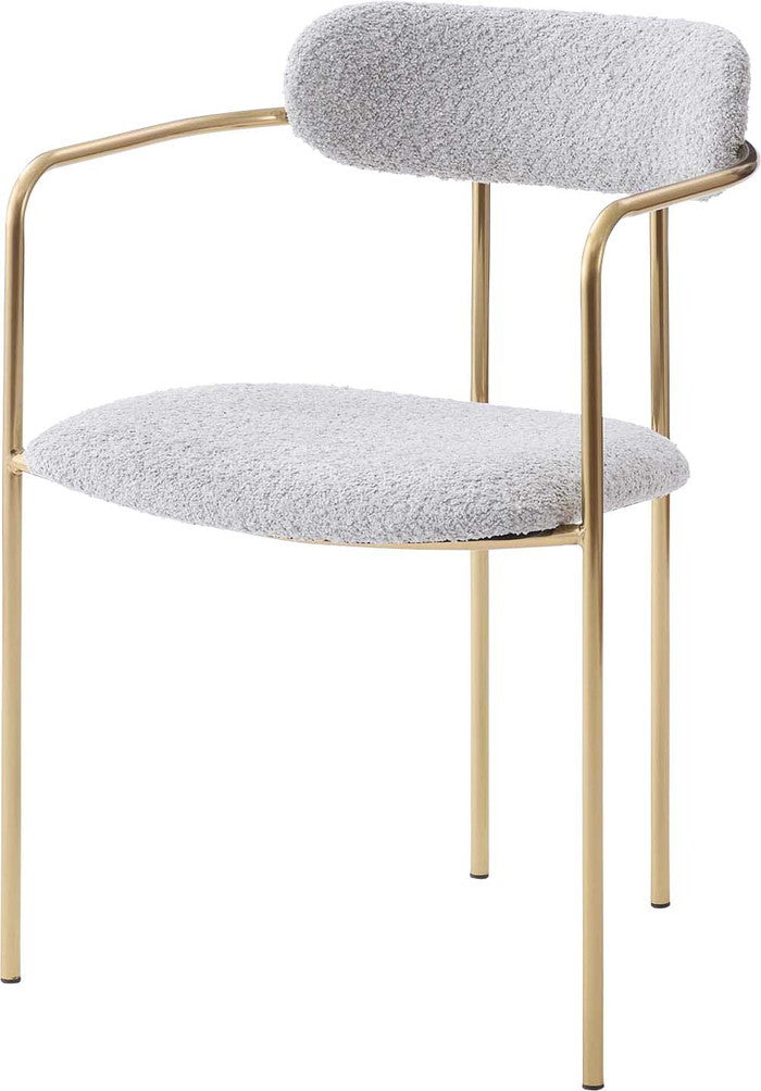 アームチェア ダイニング チェア グレー アイボリー W52.5×D51×H74×SH46  azu-pc-623の画像