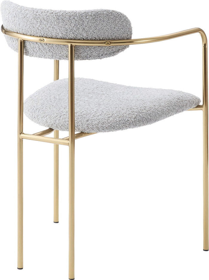 アームチェア ダイニング チェア グレー アイボリー W52.5×D51×H74×SH46  azu-pc-623の画像