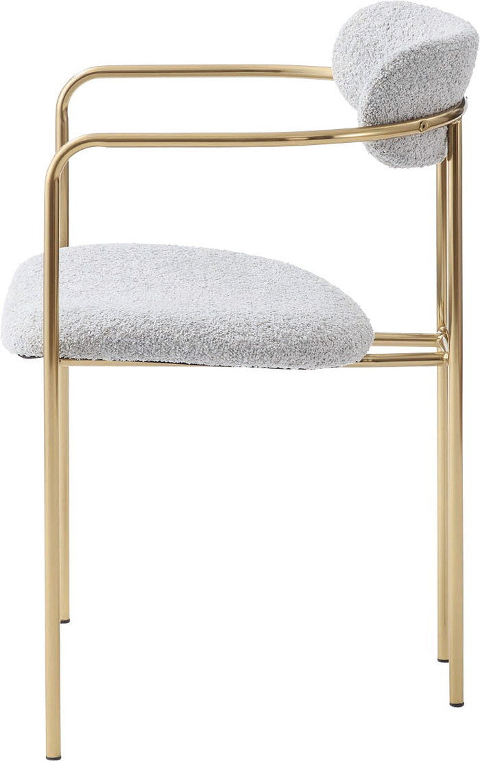 アームチェア ダイニング チェア グレー アイボリー W52.5×D51×H74×SH46  azu-pc-623の画像