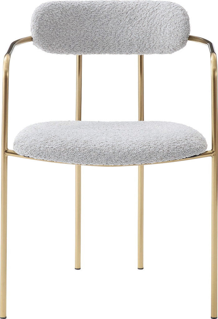 アームチェア ダイニング チェア グレー アイボリー W52.5×D51×H74×SH46  azu-pc-623の画像