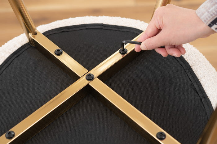 アームチェア ダイニング チェア グレー アイボリー W54×D50×H69×SH45  azu-pc-624の画像