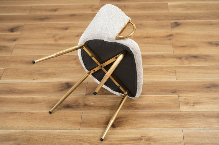 アームチェア ダイニング チェア グレー アイボリー W54×D50×H69×SH45  azu-pc-624の画像